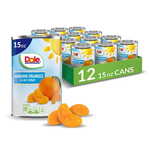 Dole Canned Fruit Mandarin Oranges in Light Syrup Gluten Free Pantry Staples 15 Oz 12 Count