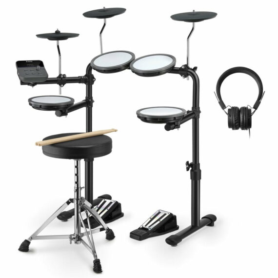 Donner DED-70 Kids Electric Drum Set, 68+ Sounds, Quiet Mesh Pads, Beginner-Friendly, Portable, Includes Drum Sticks & Headphones