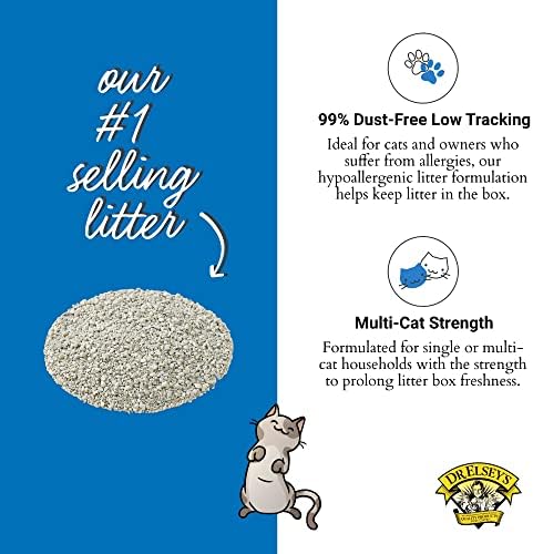 Dr. Elsey’s Premium Clumping Cat Litter - Ultra - 99.9% Dust-Free  Low Tracking  Hard Clumping  Superior Odor Control  Unscented & Natural Ingredients