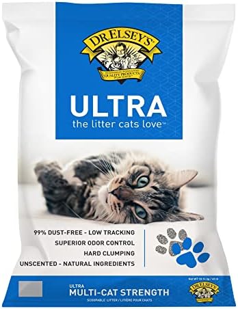 Dr. Elsey’s Premium Clumping Cat Litter - Ultra - 99.9% Dust-Free  Low Tracking  Hard Clumping  Superior Odor Control  Unscented & Natural Ingredients
