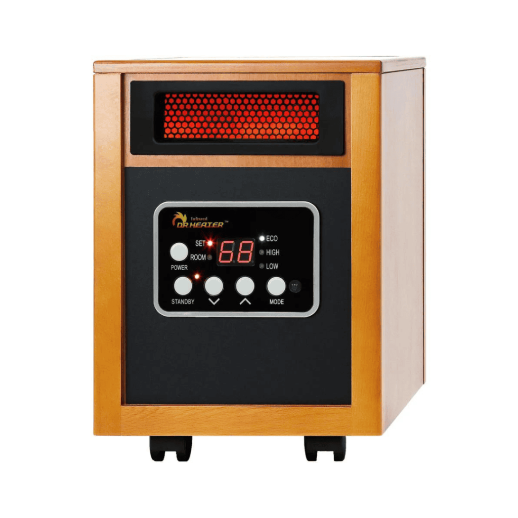 Dr. Infrared Heater 1500W Quartz Cabinet Indoor Electric Space Heater with Thermostat & Remote