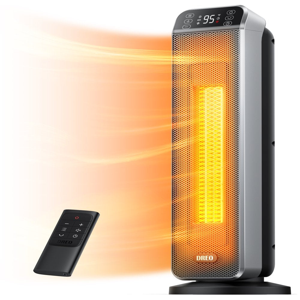 Dreo 24" Oscillating Tower Space Heater, 1500W Fast Quiet Heating, Remote Control, 5 Modes, Safe & Reliable