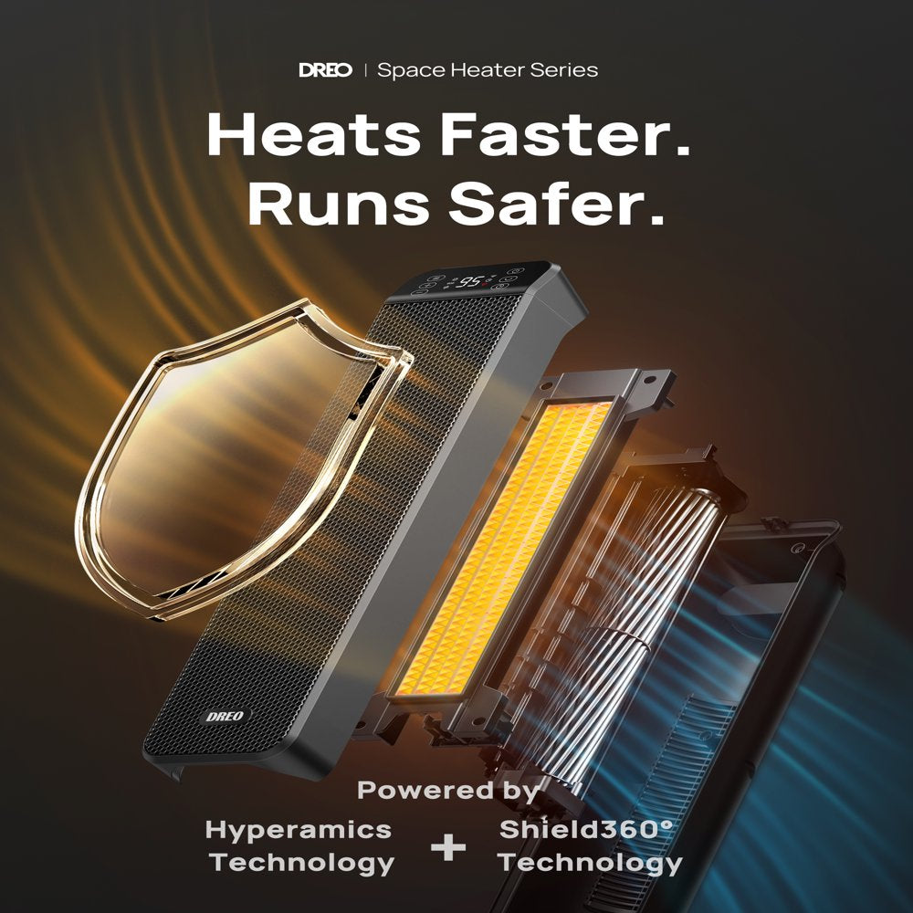 Dreo 24" Oscillating Tower Space Heater, 1500W Fast Quiet Heating, Remote Control, 5 Modes, Safe & Reliable