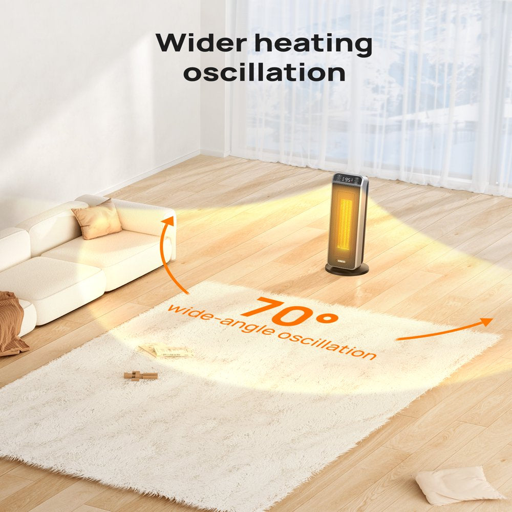 Dreo 24" Oscillating Tower Space Heater, 1500W Fast Quiet Heating, Remote Control, 5 Modes, Safe & Reliable