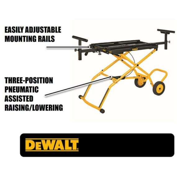 DWX726 32-1/2 in. x 60 in. Rolling Miter Saw Stand with 300 lbs. Capacity