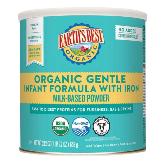 Earth’s Best Organic Gentle Infant Formula with Iron 23.2oz (Case of 4)