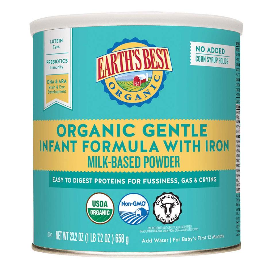 Earth’s Best Organic Gentle Infant Formula with Iron 23.2oz (Case of 4)