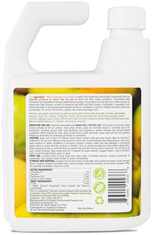 EcoRaider Ant & Crawling Insect Killer (34 OZ)  100% Fast Kills  Also Kills Fire Ants. Lasting Repellency  Safe for Children & Pets