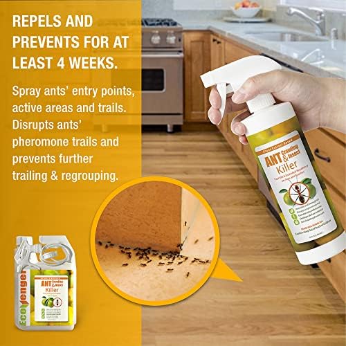 EcoRaider Ant & Crawling Insect Killer (34 OZ)  100% Fast Kills  Also Kills Fire Ants. Lasting Repellency  Safe for Children & Pets