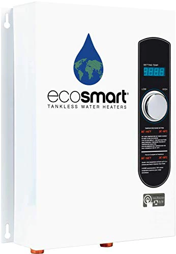EcoSmart ECO 18 Electric Tankless Water Heater, 18KW 240V, Self-Modulating, LED Display, White
