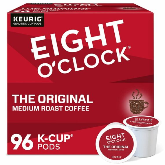 Eight O'Clock Coffee The Original Medium Roast Recyclable K-Cup Pods, 96 Count