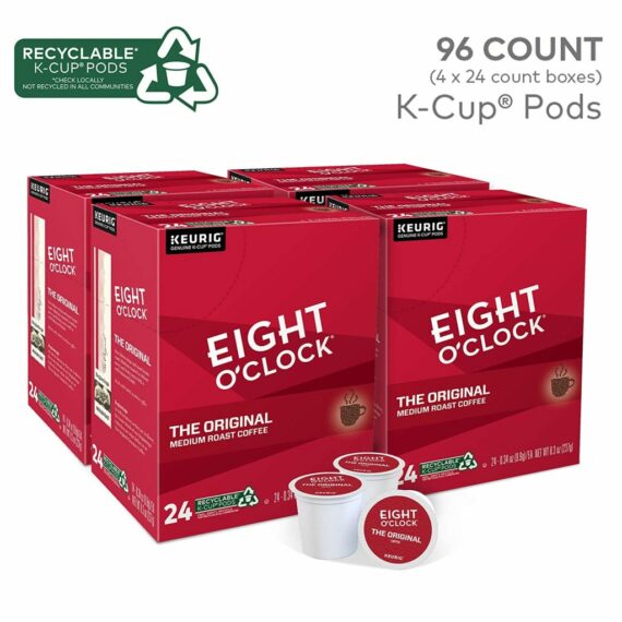 Eight O'Clock Coffee The Original Medium Roast Recyclable K-Cup Pods, 96 Count