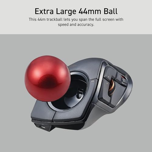 ELECOM DEFT PRO Trackball Mouse Wired Wireless Bluetooth 3 Types Connection Ergonomic Design 8-Button Function Red Ball Windows11 MacOS (M-DPT1MRXBK)