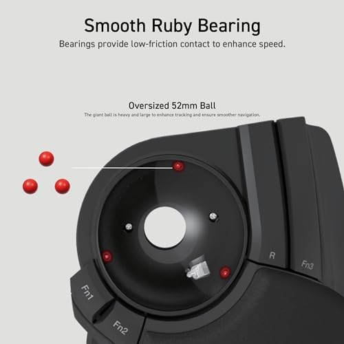 ELECOM HUGE Trackball  2.4GHz Wireless USB  Index Finger Control  Customizable 8-Button  Large Soft Palm Rest  52mm Ball  Windows PC Mac (M-HT1DRBK)