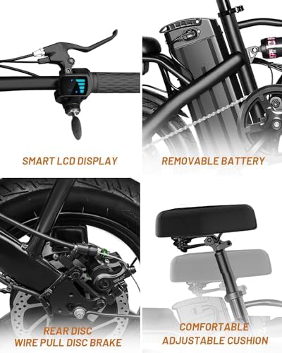 Electric Bike for Adults  Ebike 14" Folding Electric Bike 350W 36V 12Ah Built-in Battery 20MPH 20+Miles 3 Riding Modes  Commuting