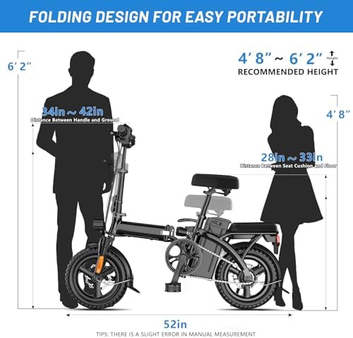 Electric Bike for Adults Folding Ebike Electric Bicycle with Removable Battery  20MPH Commuting Electric Bike  High Brushless Gear Motor