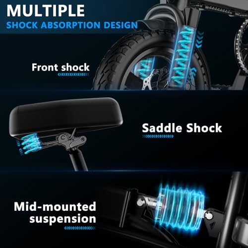 Electric Bike for Adults Folding Ebike Electric Bicycle with Removable Battery  20MPH Commuting Electric Bike  High Brushless Gear Motor