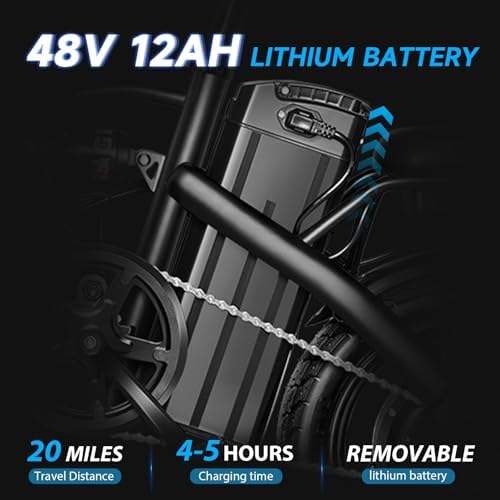 Electric Bike for Adults Folding Ebike Electric Bicycle with Removable Battery  20MPH Commuting Electric Bike  High Brushless Gear Motor
