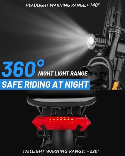 Electric Bike for Adults Folding Ebike Electric Bicycle with Removable Battery  20MPH Commuting Electric Bike  High Brushless Gear Motor