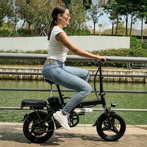 Electric Bike for Adults Folding Ebike Electric Bicycle with Removable Battery  20MPH Commuting Electric Bike  High Brushless Gear Motor