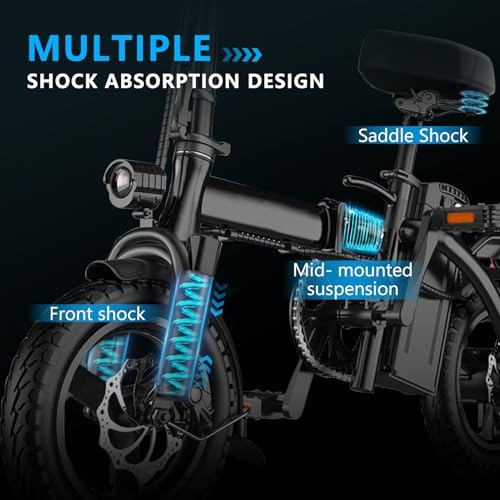 Electric Bike for Adults Folding Ebike Electric Bicycle with Removable Battery  20MPH Commuting Electric Bike  High Brushless Gear Motor