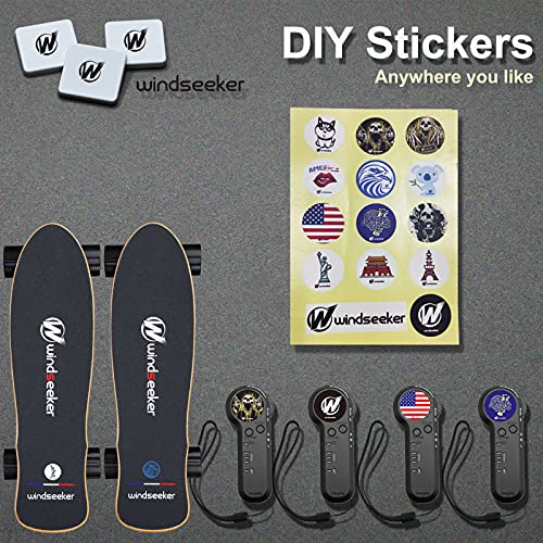 Electric Skateboard with Remote Control for Beginners Cruiser E-Ska with DIY Stickers
