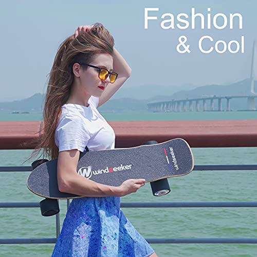 Electric Skateboard with Remote Control for Beginners Cruiser E-Ska with DIY Stickers