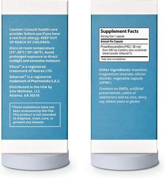 Ellura 36 mg PAC (90 caps) – Highly Effective Urinary Tract Supplement