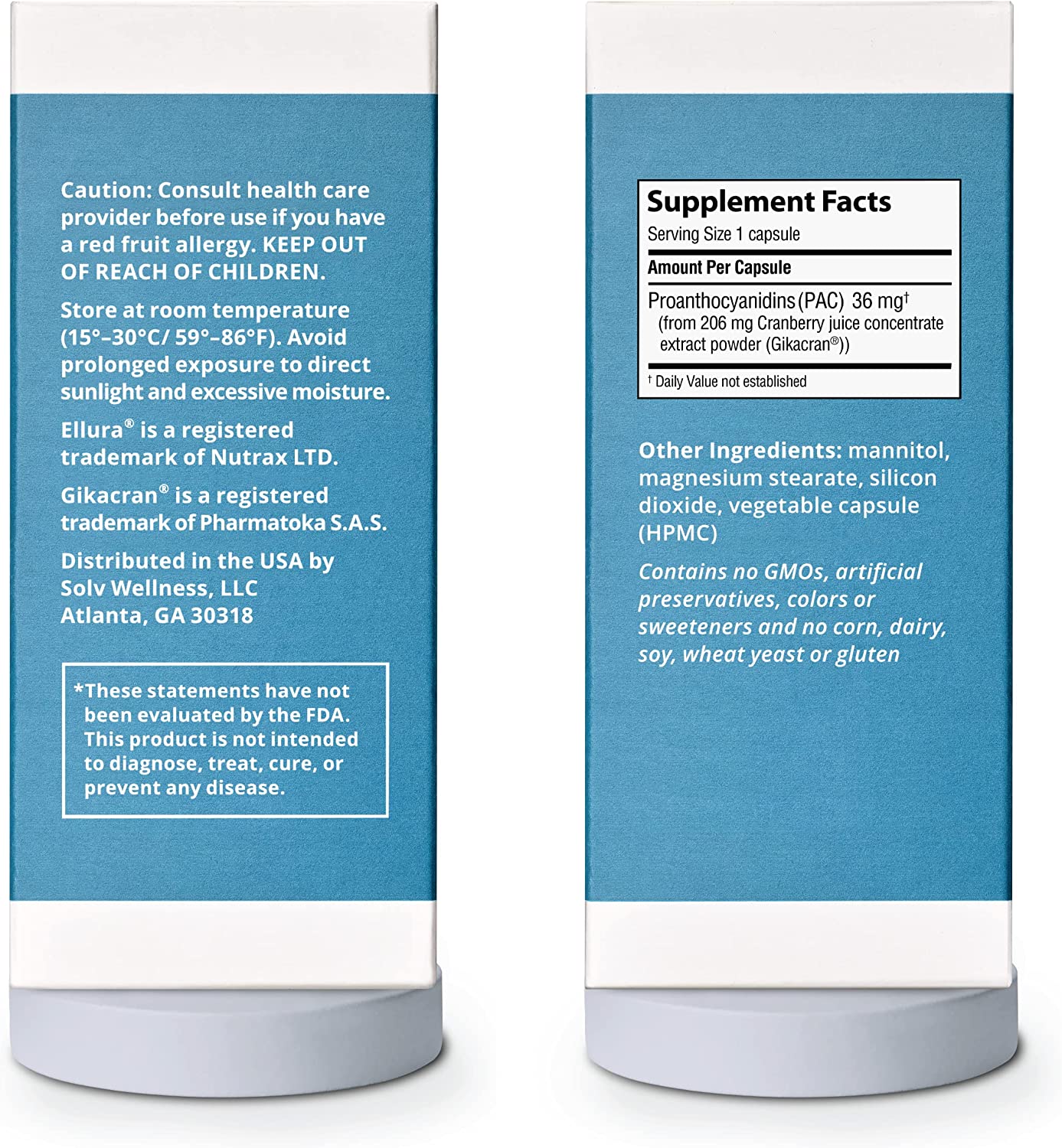 Ellura 36 mg PAC (90 caps) – Highly Effective Urinary Tract Supplement