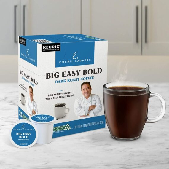 Emeril Big Easy Bold Dark Roast Coffee Pods, 96 Count, Single-Serve Keurig K-Cup, Recyclable
