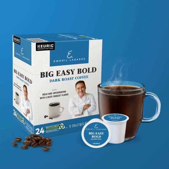 Emeril Big Easy Bold Dark Roast Coffee Pods, 96 Count, Single-Serve Keurig K-Cup, Recyclable
