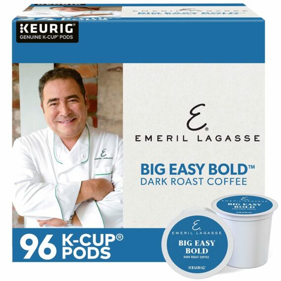 Emeril Big Easy Bold Dark Roast Coffee Pods, 96 Count, Single-Serve Keurig K-Cup, Recyclable