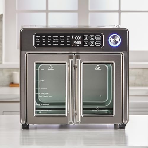 Emeril Lagasse 26 QT Extra Large Air Fryer Convection Toaster Oven with French Doors Stainless Steel