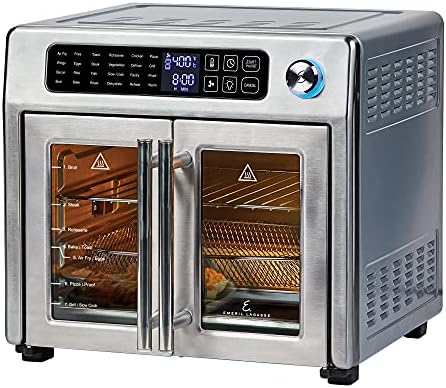 Emeril Lagasse 26 QT Extra Large Air Fryer  Convection Toaster Oven with French Doors  Stainless Steel
