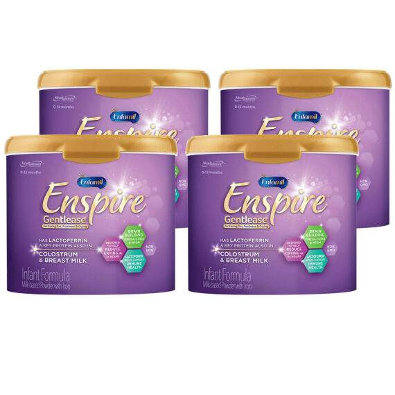 Enfamil Enspire Gentlease Infant Formula with MFGM and Lactoferrin – Powder, 20 oz Reusable Tub (4 Pack)