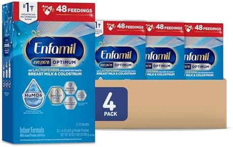 Enfamil Enspire Optimum Baby Formula  with Immune-Supporting Lactoferrin  Our Closest Formula to Breast Milk  Brain Building DHA  Dual Prebiotics  Infant Formula Powder  Baby Milk  30 Oz  Pack of 4