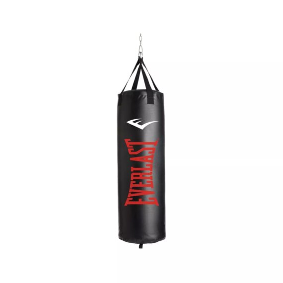 Everlast NevaTear 70 Pound Hanging MMA/Boxing Training Heavy Punching Bag and Powder Coated Steel Heavy Bag Stand, Black