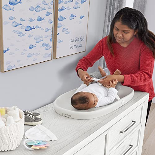 Evolur Eva Baby Changing Pad in Light Gray Soft Lightweight and Portable Changing Pad Fits All Changing Table Waterproof Firm Padding