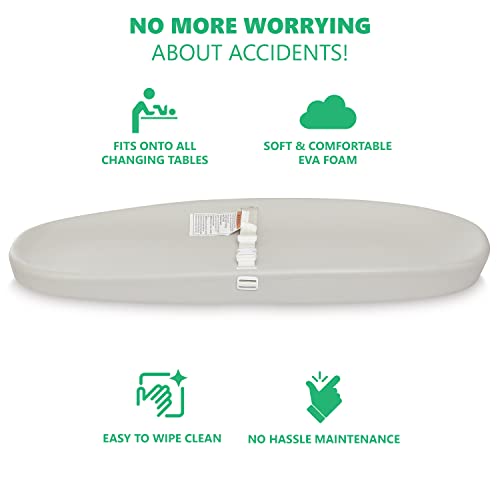 Evolur Eva Baby Changing Pad in Light Gray Soft Lightweight and Portable Changing Pad Fits All Changing Table Waterproof Firm Padding