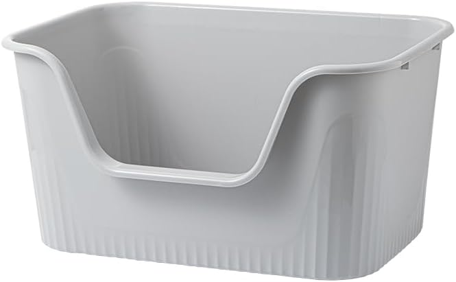 Extra Large Litter Box with High Sides 25.27" Lx17.83 Wx13.11 H Anti-Splashing Kitty Litter Box Tool-Free Assembly Multi Cat Litter Box Jumbo Litter Box (Grey)