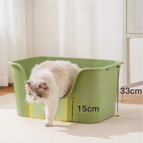 Extra Large Litter Box with High Sides 25.27" Lx17.83 Wx13.11 H Anti-Splashing Kitty Litter Box Tool-Free Assembly Multi Cat Litter Box Jumbo Litter Box (Grey)