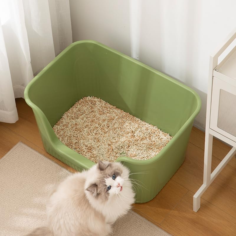 Extra Large Litter Box with High Sides 25.27" Lx17.83 Wx13.11 H Anti-Splashing Kitty Litter Box Tool-Free Assembly Multi Cat Litter Box Jumbo Litter Box (Grey)