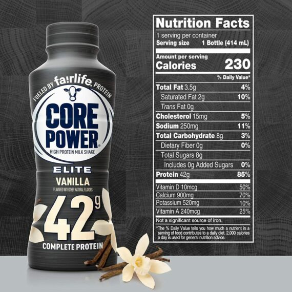 Fairlife Core Power Elite Vanilla High Protein Shake 42g, 14 Fl Oz, 12 Pack - Workout Recovery Drink