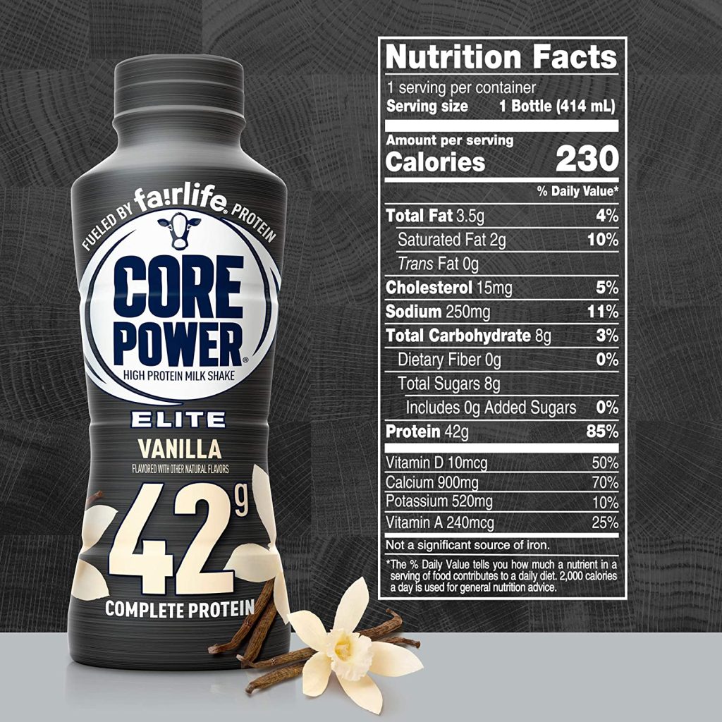 Fairlife Core Power Elite Vanilla High Protein Shake 42g, 14 Fl Oz, 12 Pack - Workout Recovery Drink