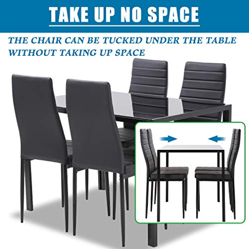 FDW Dining Table Set Glass Dining Room Table Set for Small Spaces Kitchen Table and Chairs for 4
