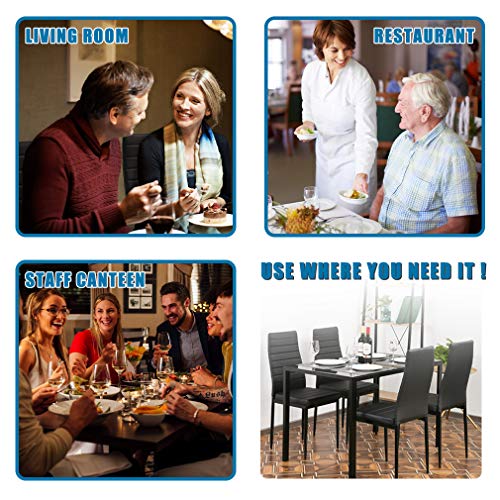 FDW Dining Table Set Glass Dining Room Table Set for Small Spaces Kitchen Table and Chairs for 4