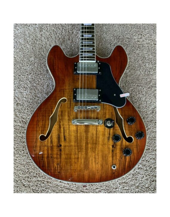 Firefly Semi Hollow Body Electric Guitar – FF338 Spalted Maple Finish