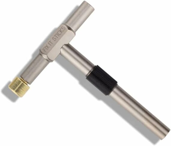 Fix It Sticks Tightening +/- 10% Accurate 15-65 inch-lbs All-In-One Torque Driver Tool Kit w/T-Way Wrench Bits Socket Adapters Bundle Brass Hammer Head Steel Insert Bit