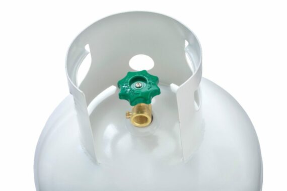 Flame King 100 lb Steel Propane Cylinder with OPD Valve, DOT Approved, Rust-Resistant, for Grills & Heaters