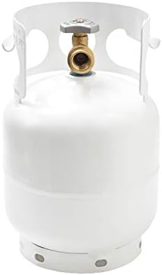 FLAME KING YSN5LB 5 Pound Propane Tank Cylinder  Great For Portable Grills  Fire Pits  Heaters And Overlanding  White
